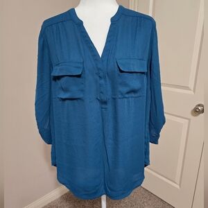 Torrid Harper Georgette Pullover 3/4 Sleeve Tunic Blouse Size 2 (XXL)